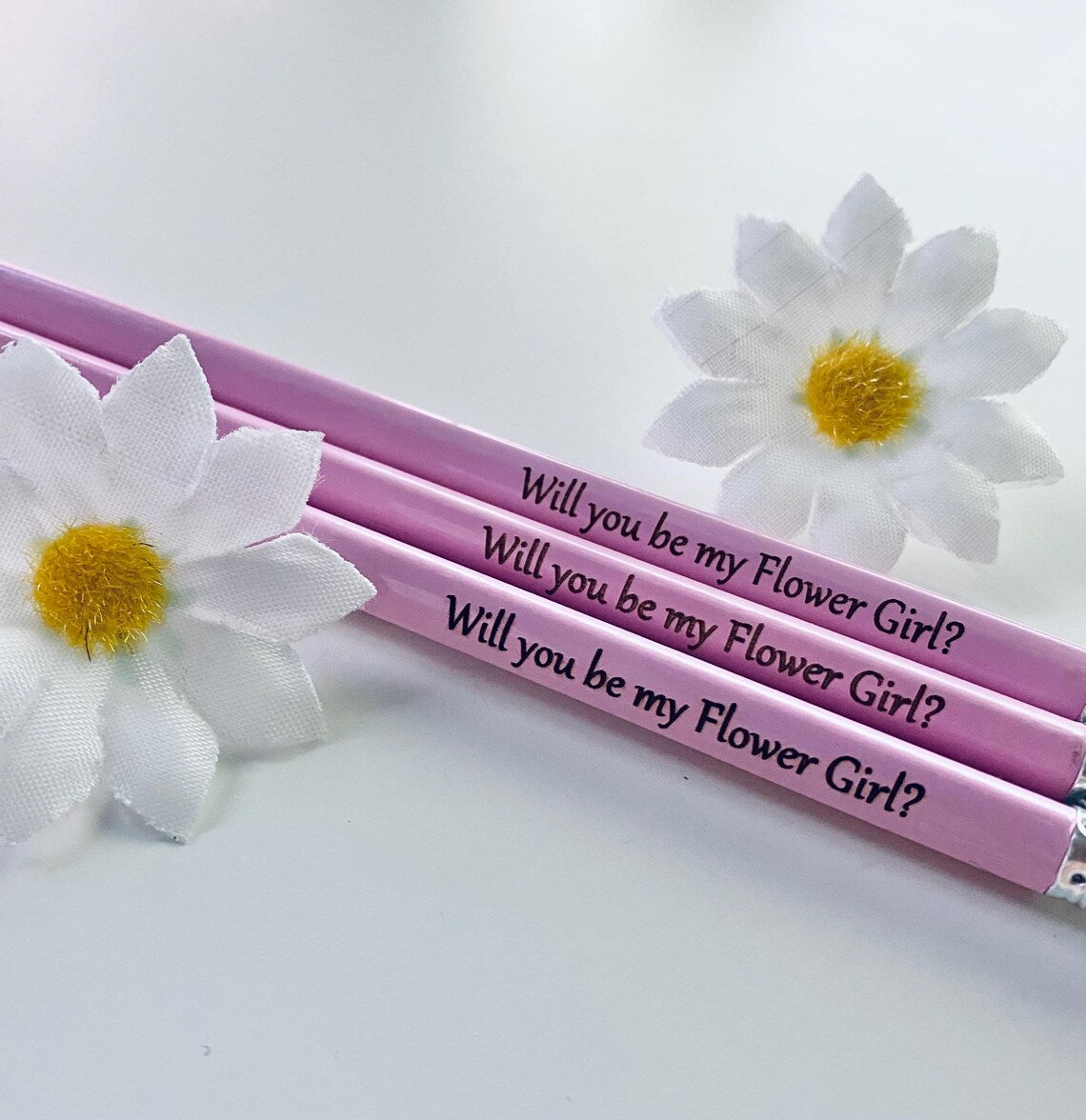 Will You Be My Bridesmaid - Flower Girl - Page Boy Triangle Pencil - Laser engraved - Wedding Favour