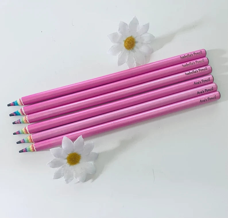 Personalised Rainbow Pencils - Back To School Ideas - Laser Engraved