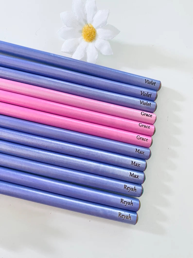 Personalised Rainbow Pencils - Back To School Ideas - Laser Engraved