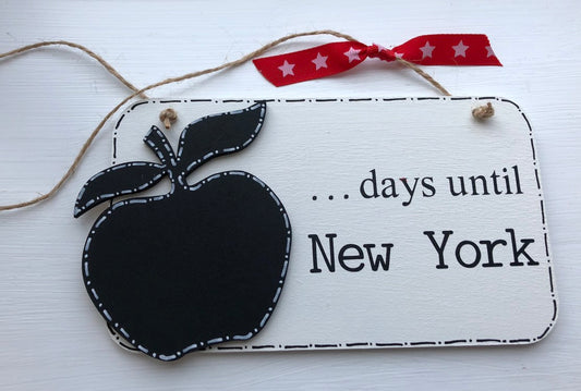 Wooden New York Holiday Countdown  Plaque