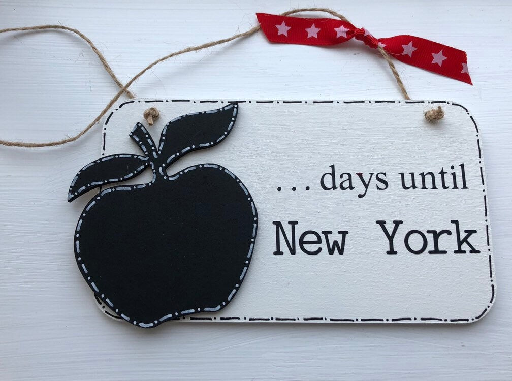 Wooden New York Holiday Countdown  Plaque