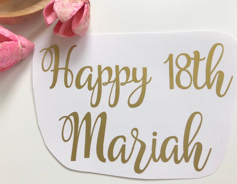 Personalised Happy Birthday Vinyl Decal Stickers