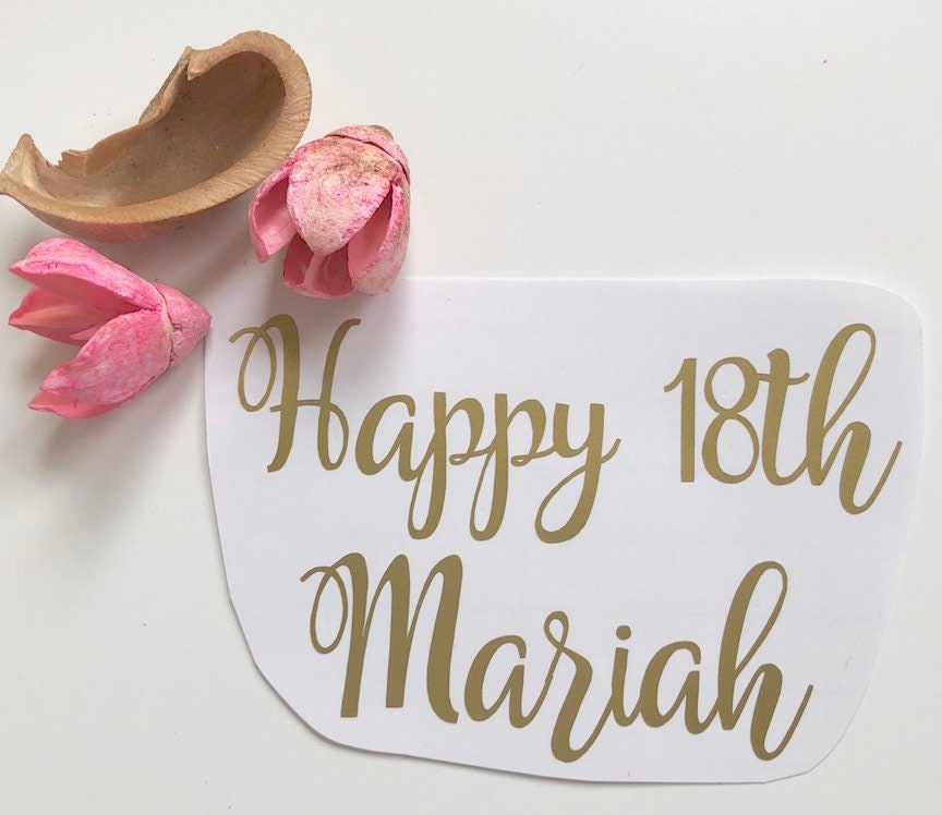 Personalised Happy Birthday Vinyl Decal Stickers