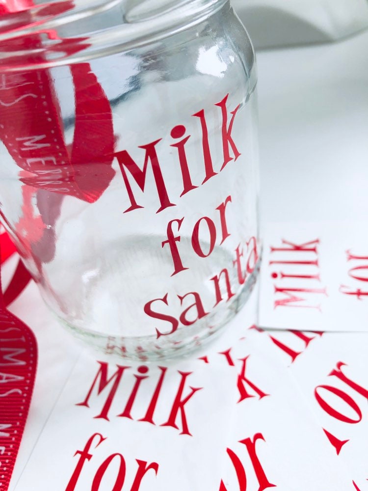 Milk For Santa Vinyl Decal Sticker Pk of 6