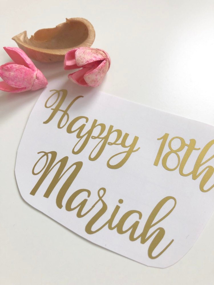 Personalised Happy Birthday Vinyl Decal Stickers