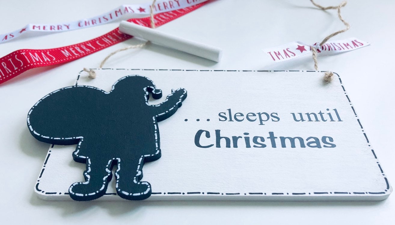 Wooden Christmas Countdown Plaque