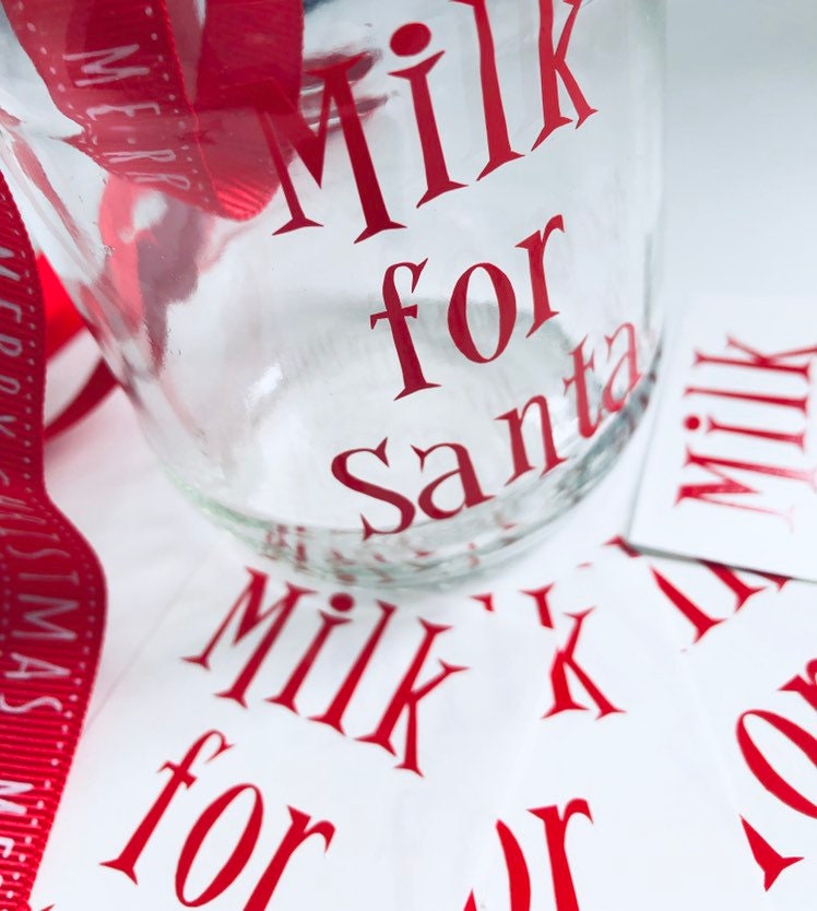 Milk For Santa Vinyl Decal Sticker Pk of 6