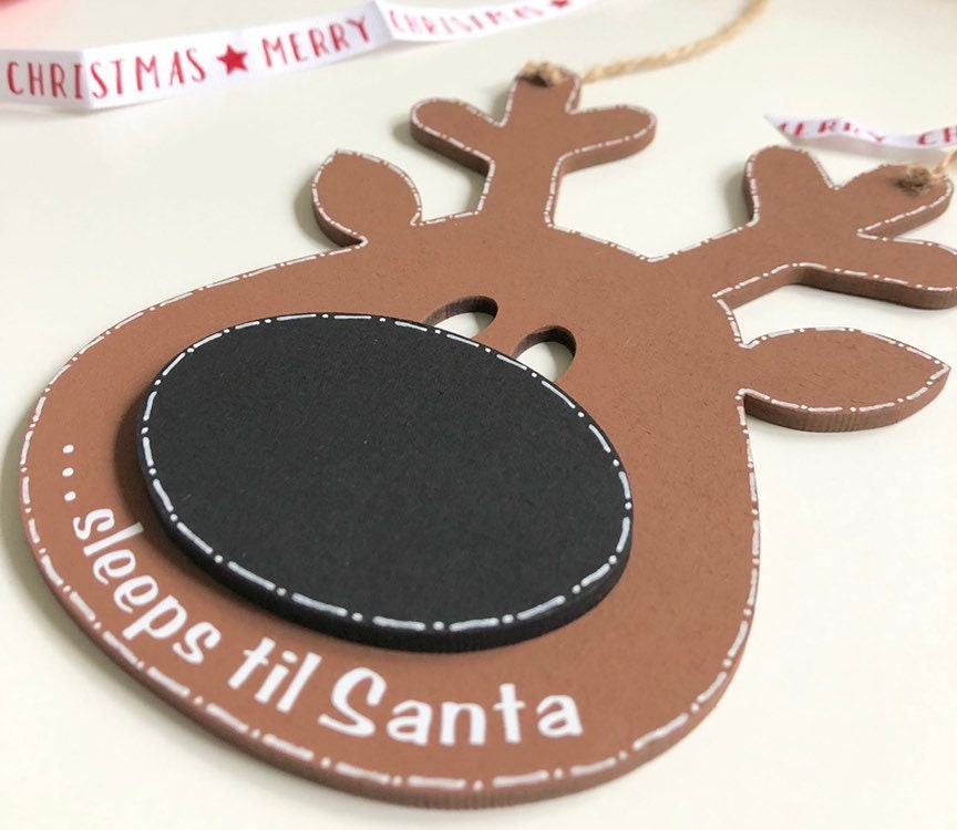 Wooden Reindeer Christmas Countdown Plaque