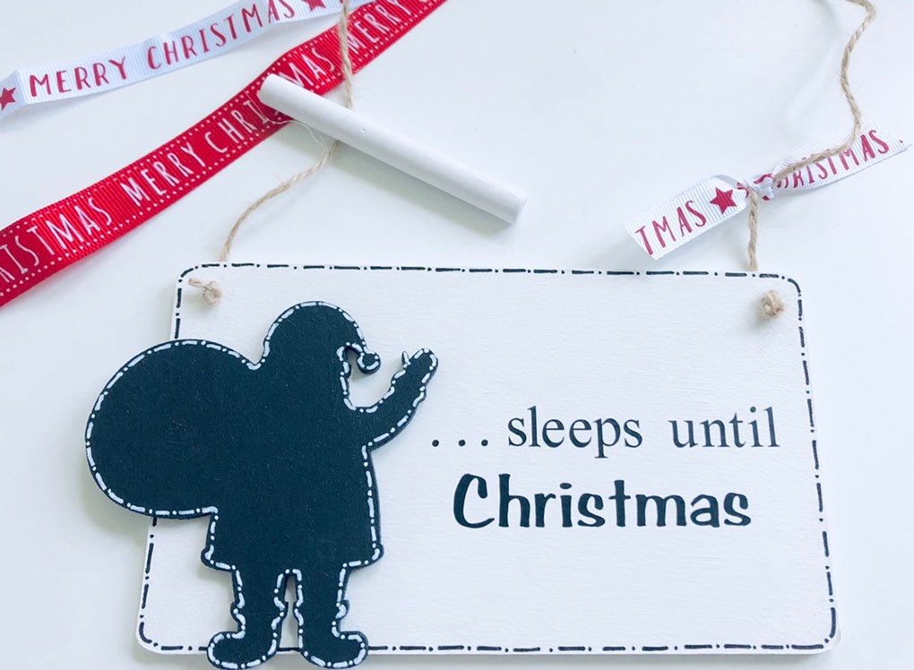 Wooden Christmas Countdown Plaque