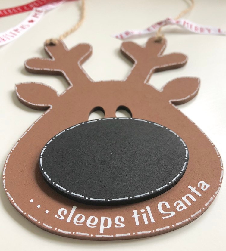 Wooden Reindeer Christmas Countdown Plaque