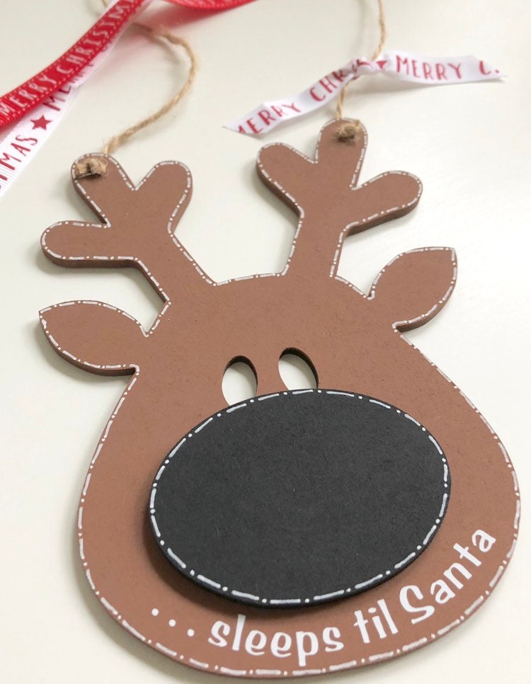 Wooden Reindeer Christmas Countdown Plaque