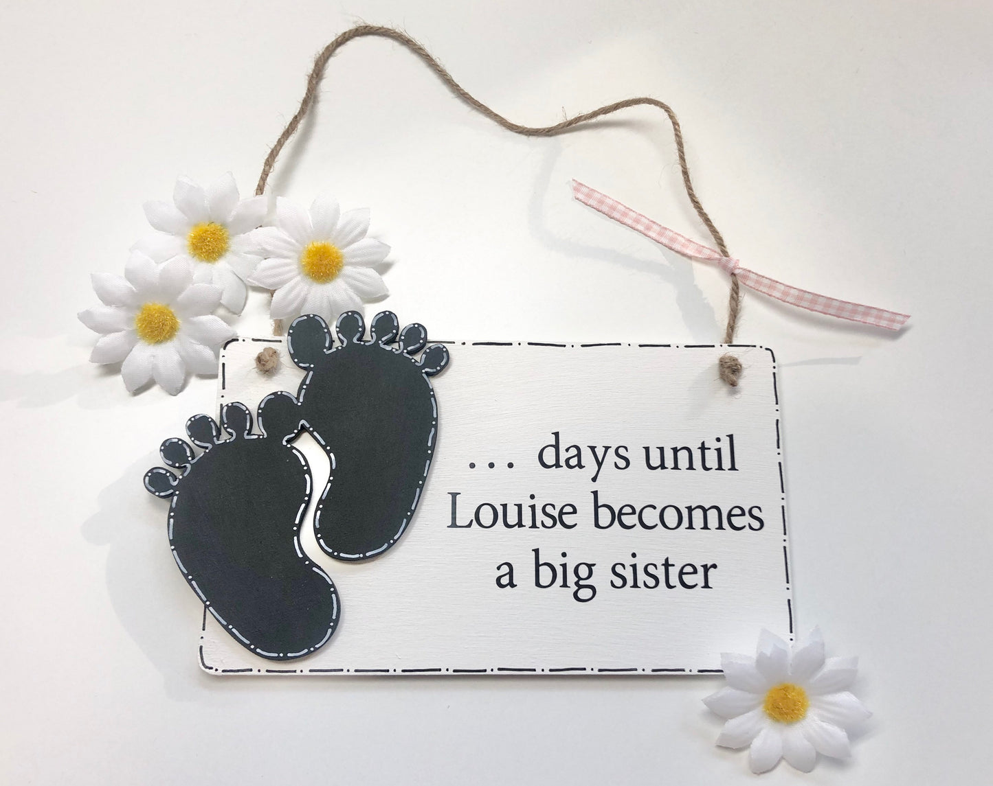 Personalised Wooden Brother/Sister Baby Countdown Plaque