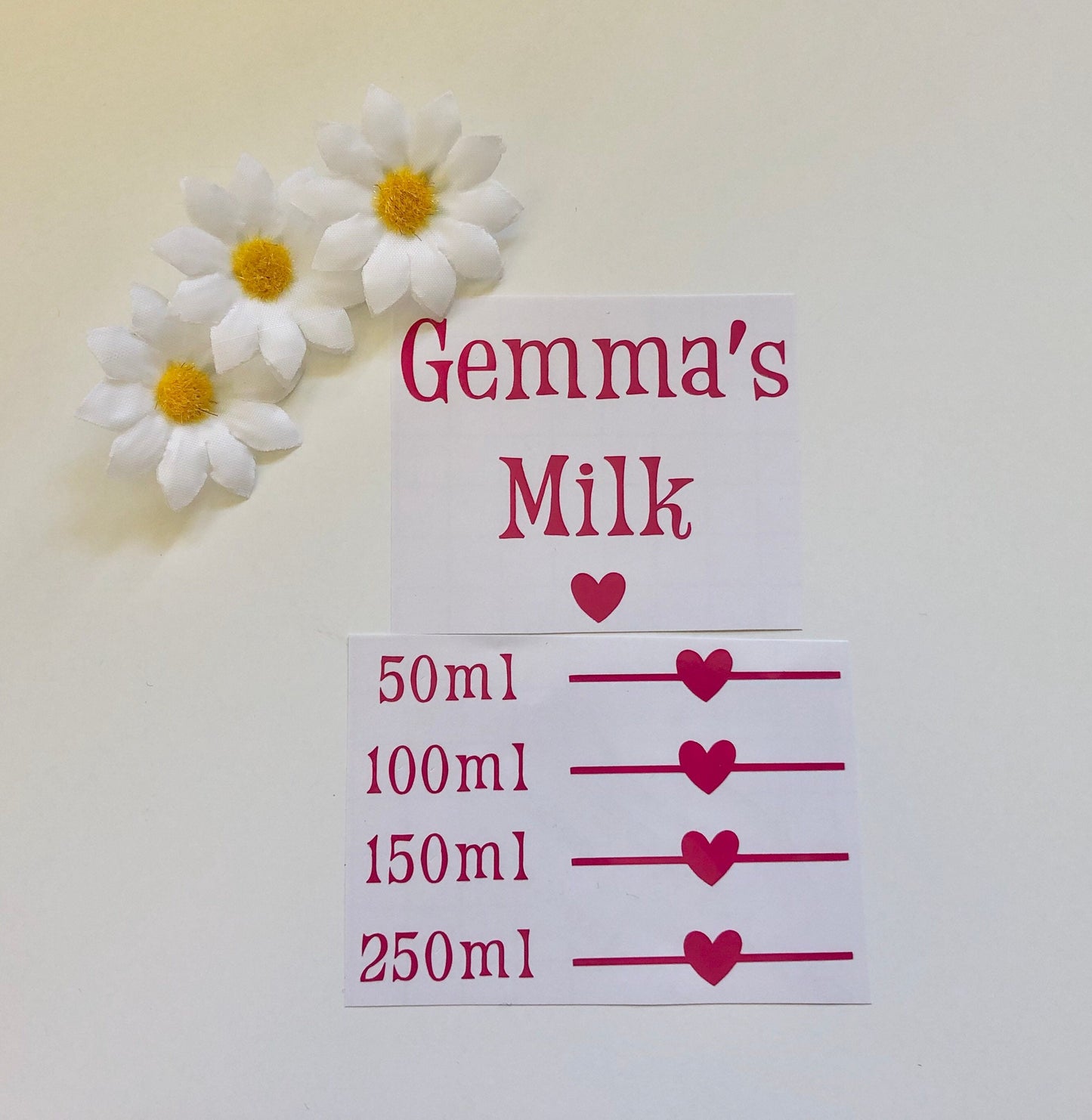 Personalised Milk Measurement Vinyl Decal Sticker