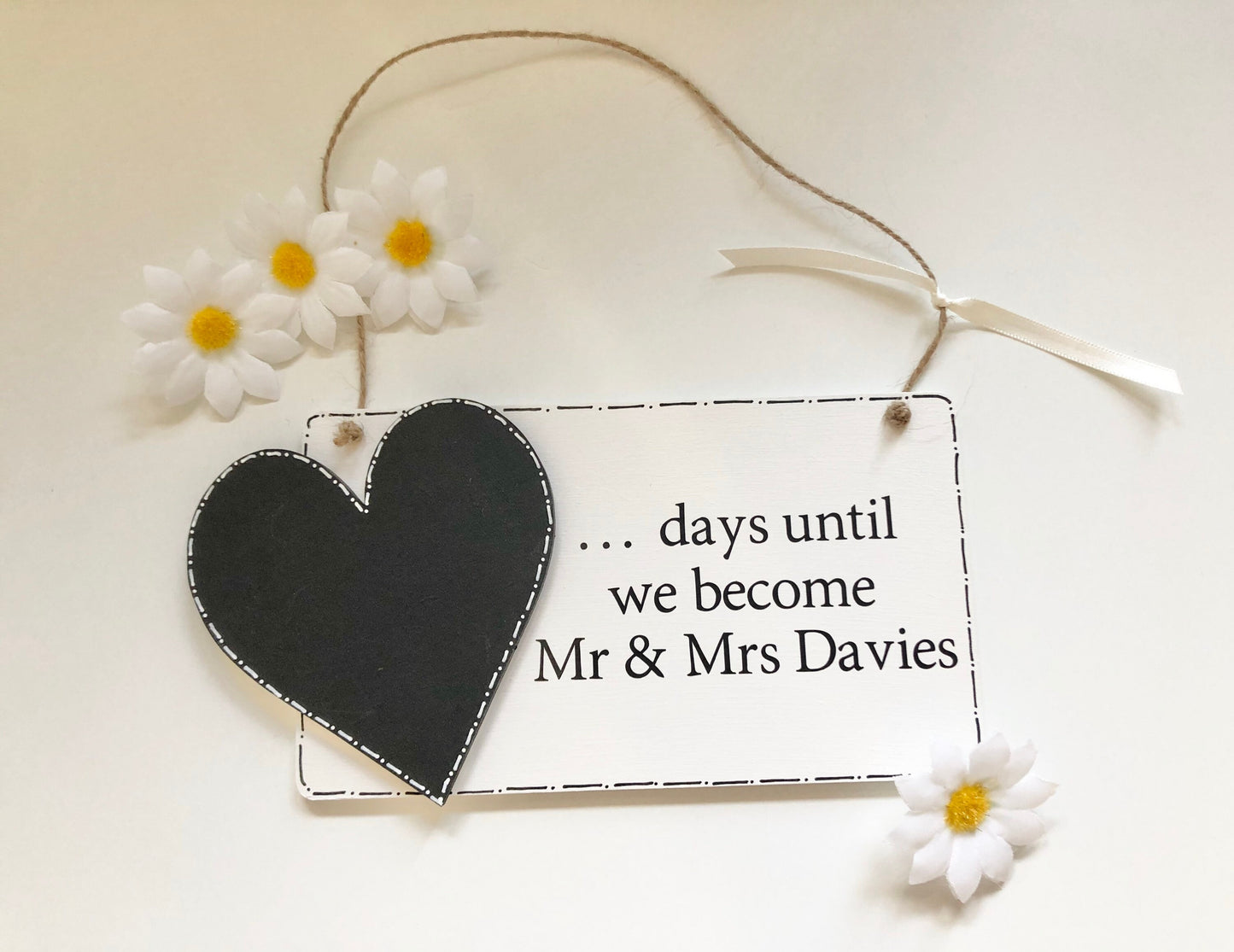 Personalised Wooden Wedding Countdown Plaque