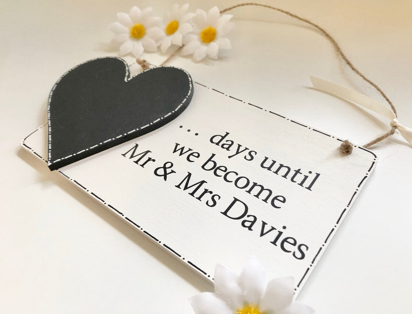 Personalised Wooden Wedding Countdown Plaque