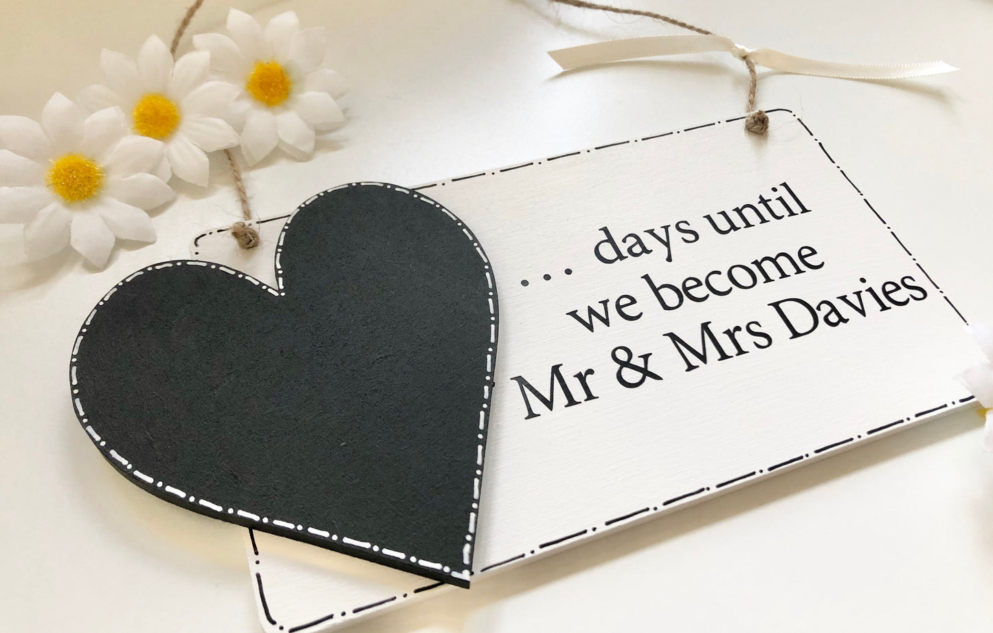 Personalised Wooden Wedding Countdown Plaque