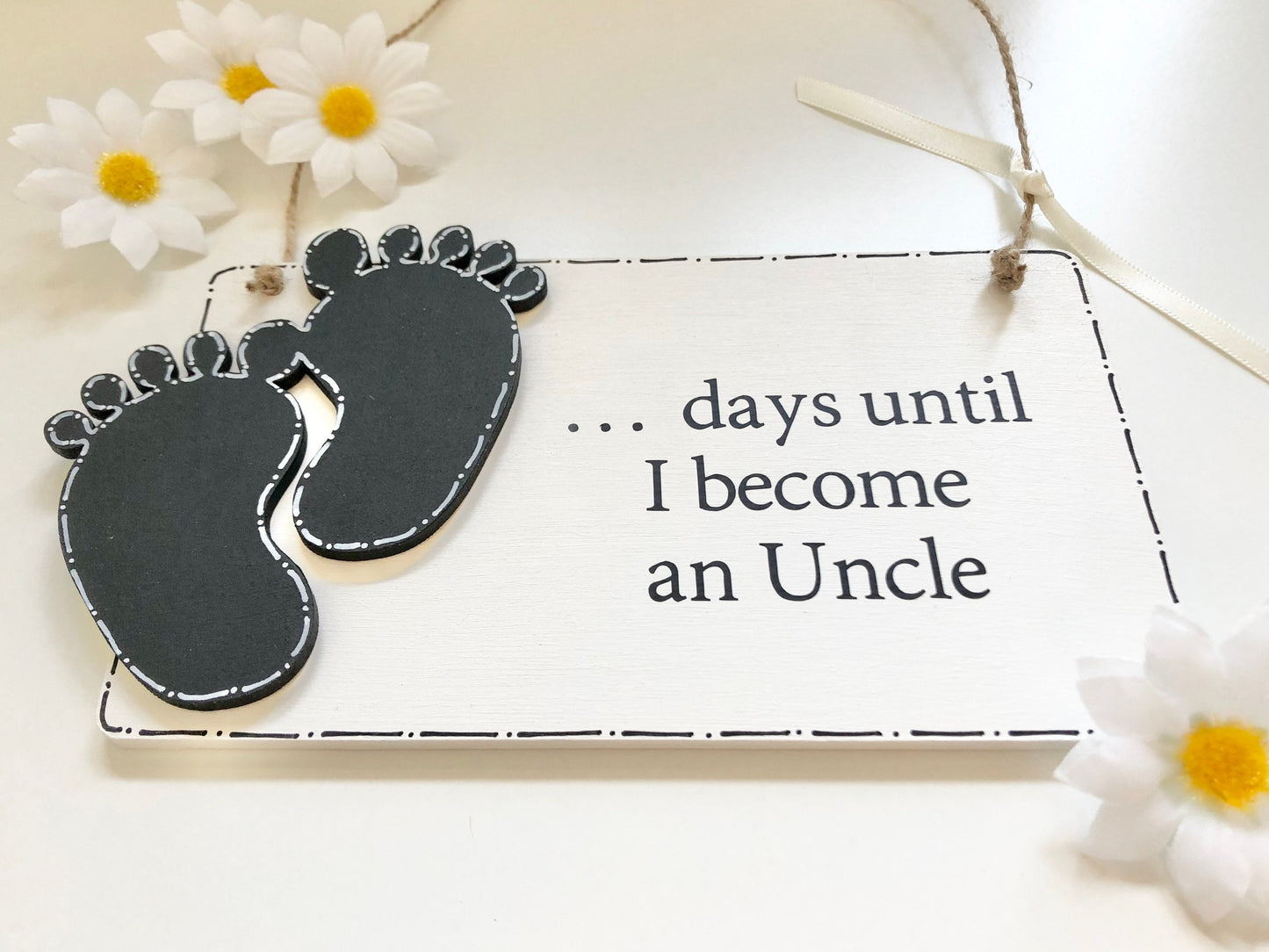 Wooden Days Until I Become An Uncle Baby Countdown Plaque