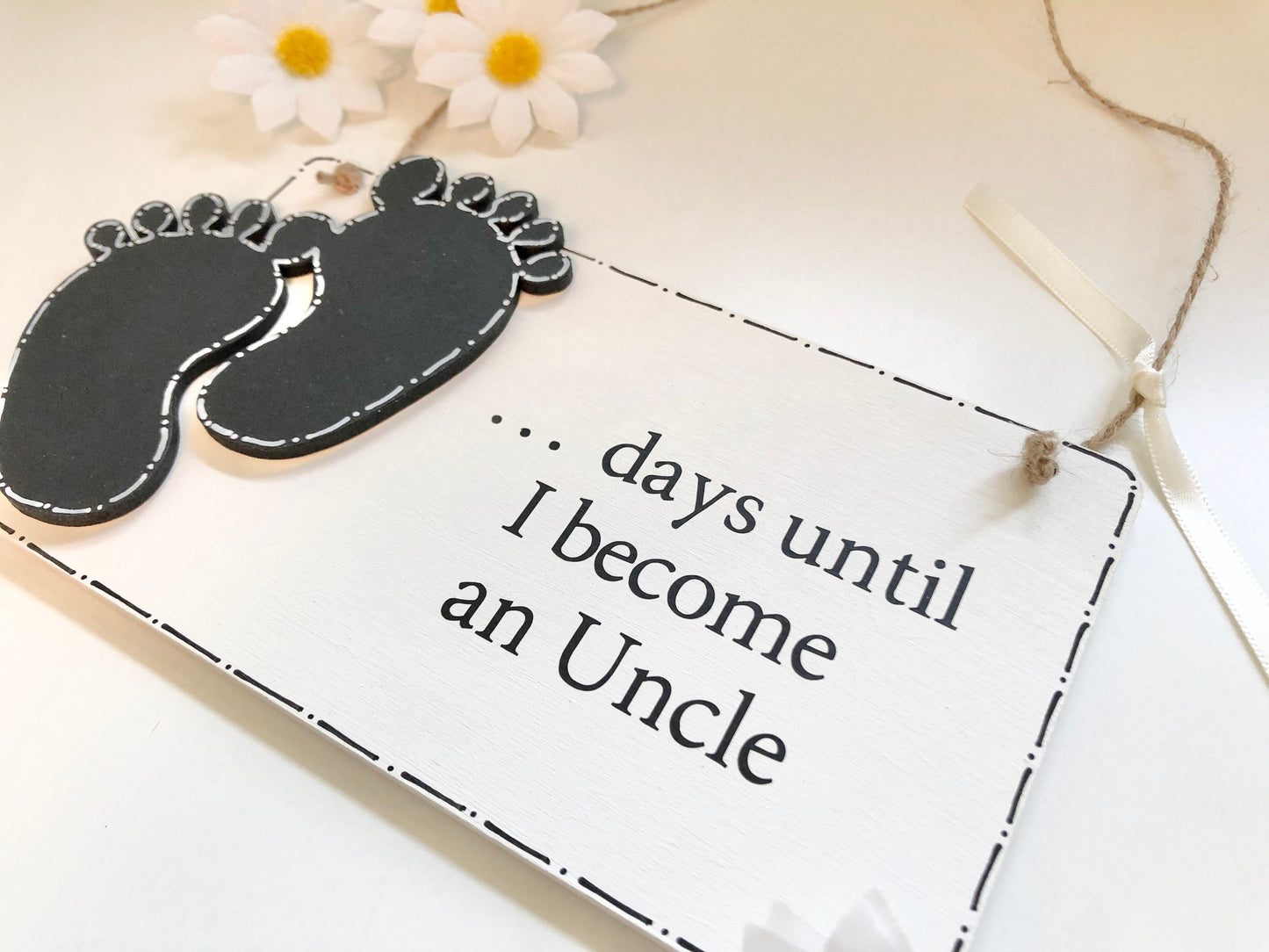 Wooden Days Until I Become An Uncle Baby Countdown Plaque