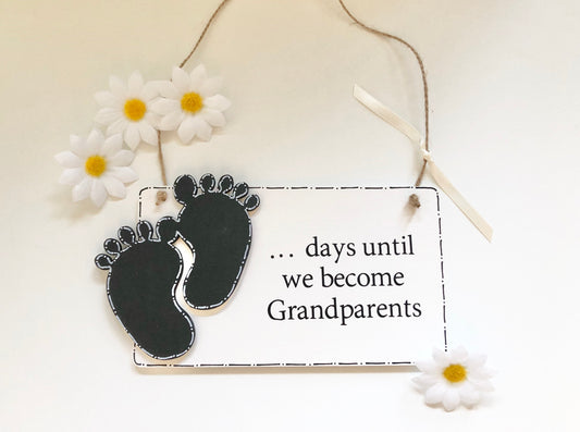 Wooden Days Until We Become Grandparents Baby Countdown Plaque