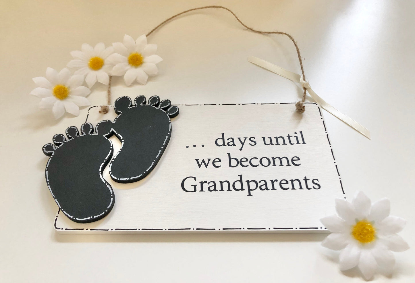 Wooden Days Until We Become Grandparents Baby Countdown Plaque