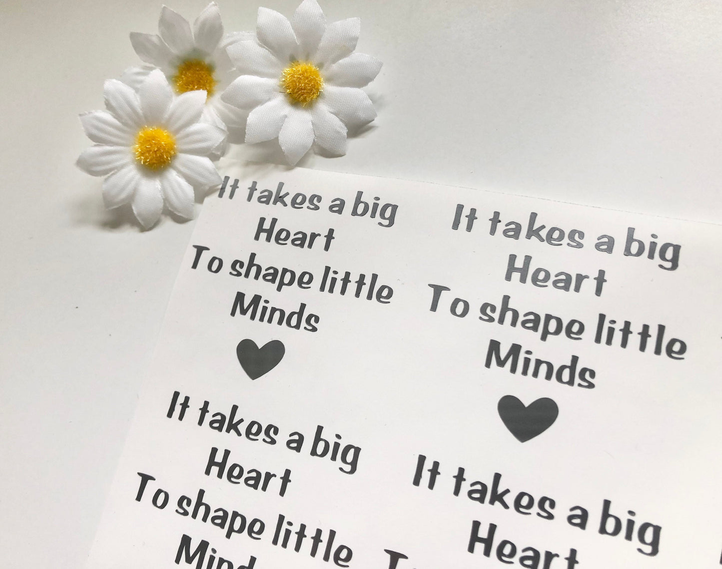 It Takes A Big Heart To Shape Little Minds Vinyl Decal Stickers