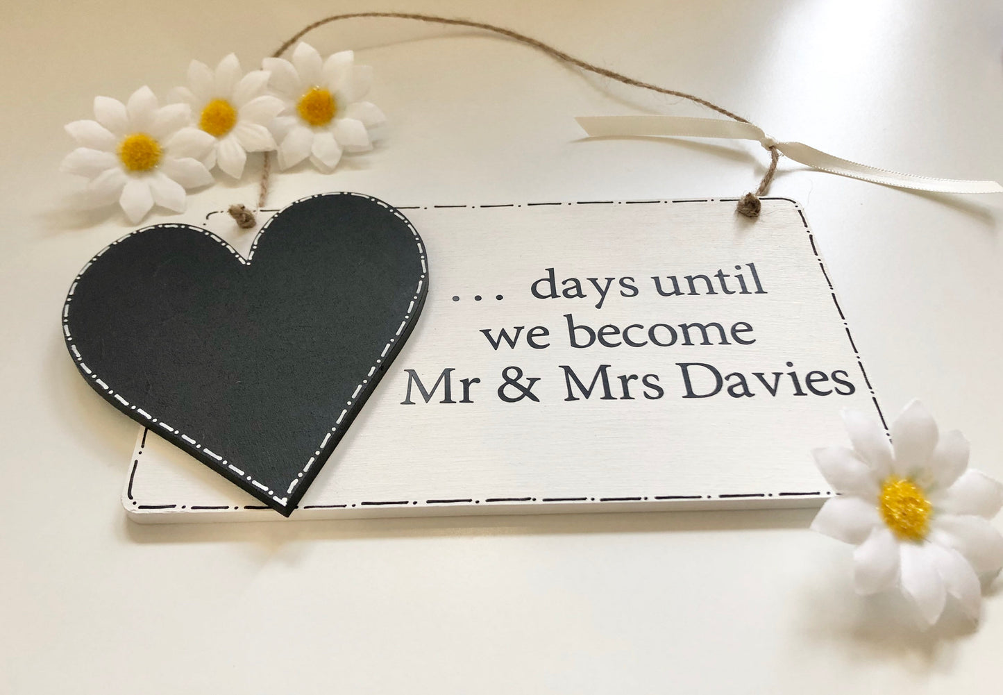 Personalised Wooden Wedding Countdown Plaque