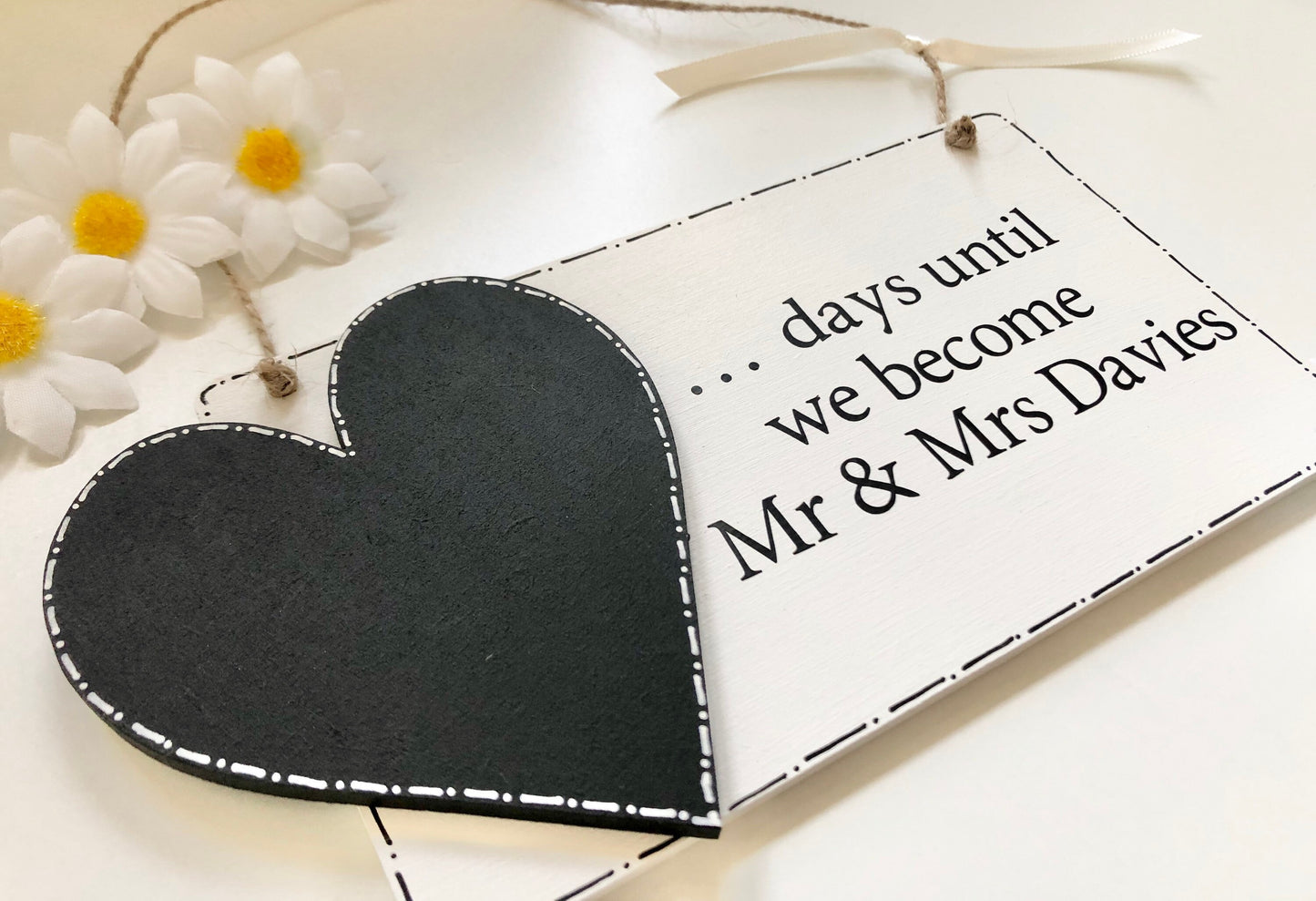 Personalised Wooden Wedding Countdown Plaque