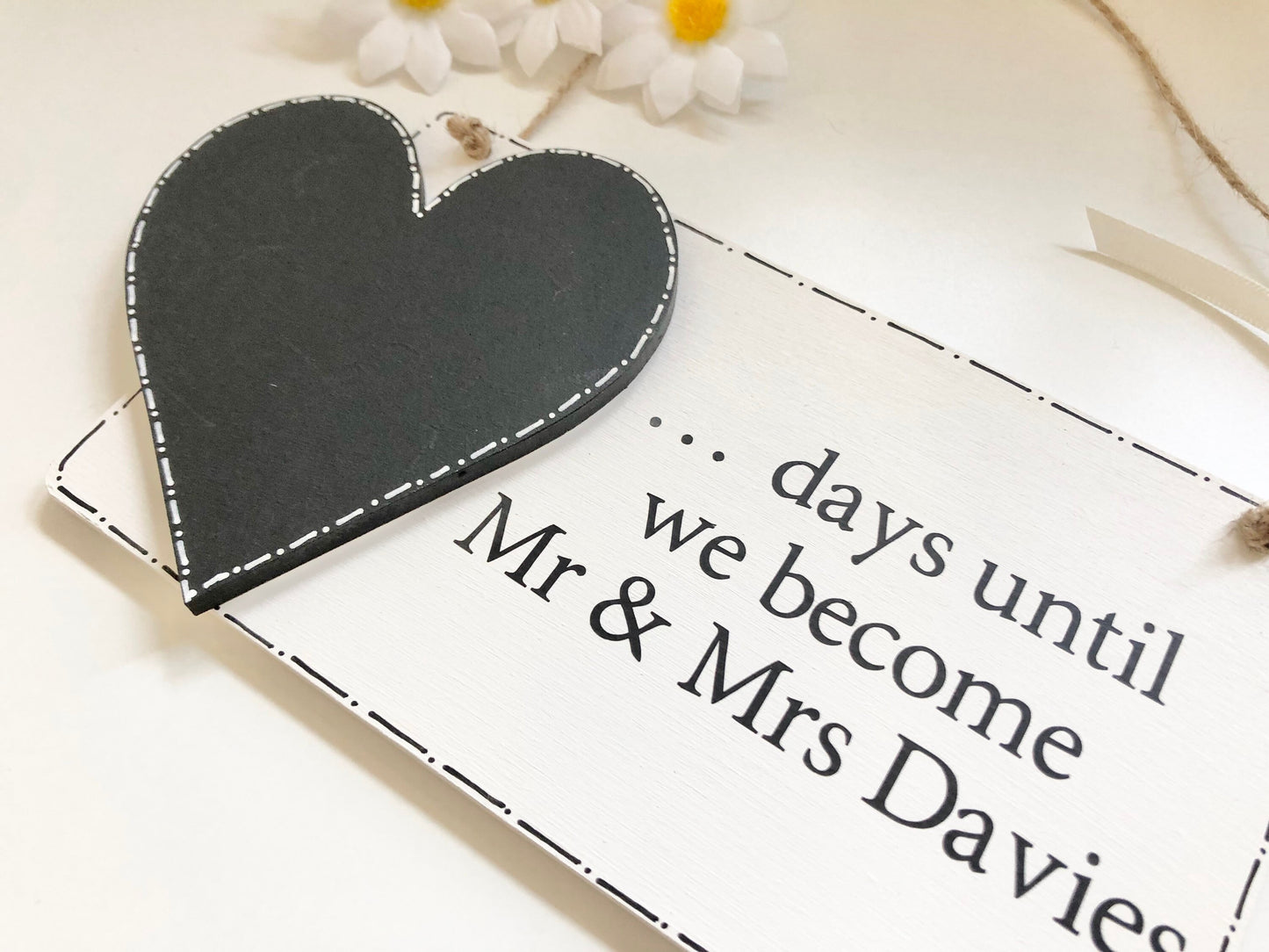 Personalised Wooden Wedding Countdown Plaque