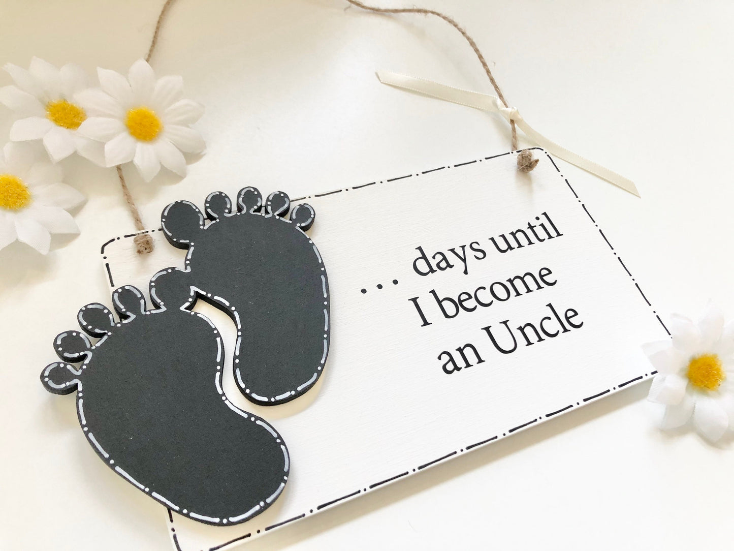 Wooden Days Until I Become An Uncle Baby Countdown Plaque