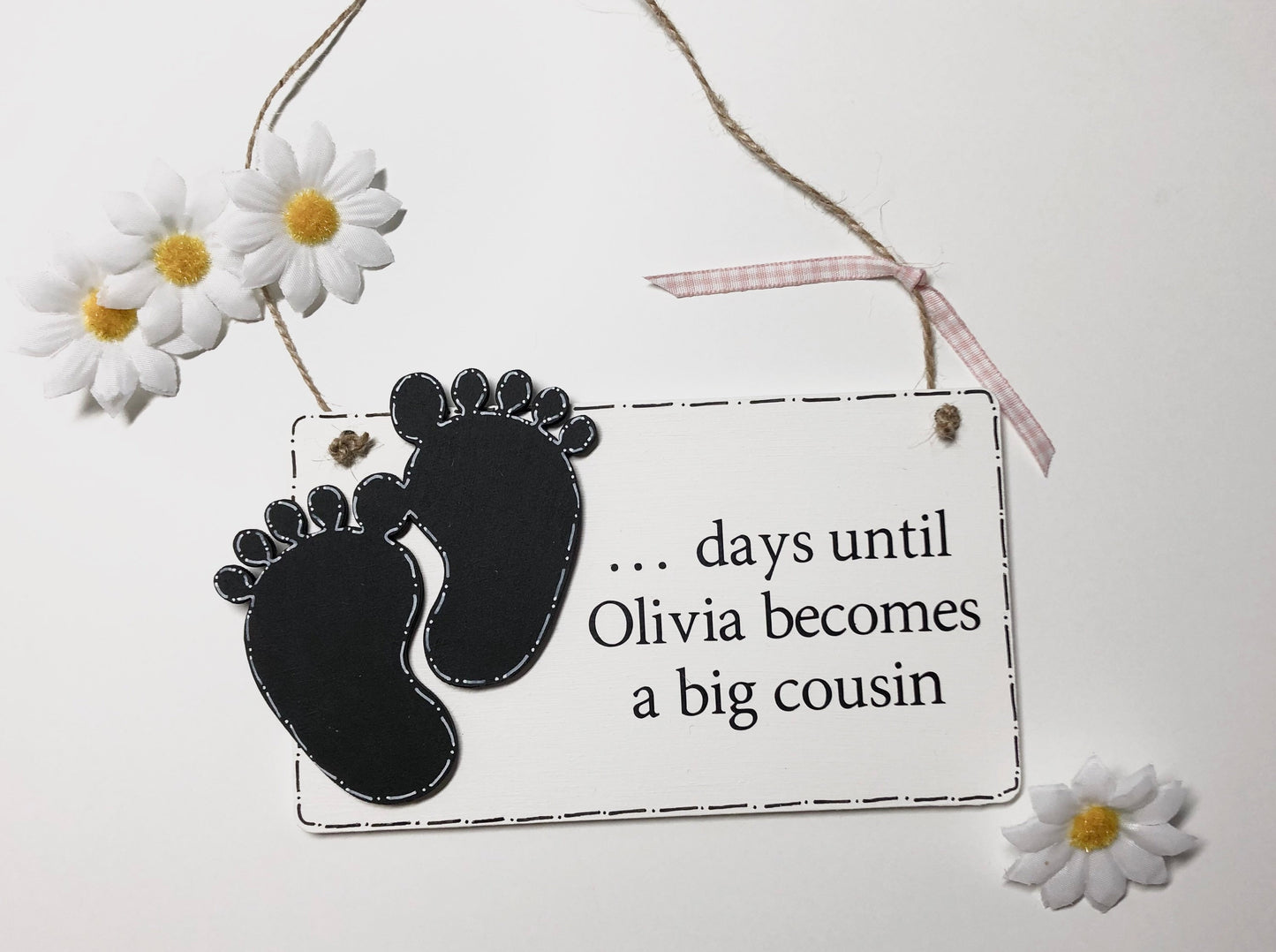 Personalised  Wooden Baby Countdown Plaque