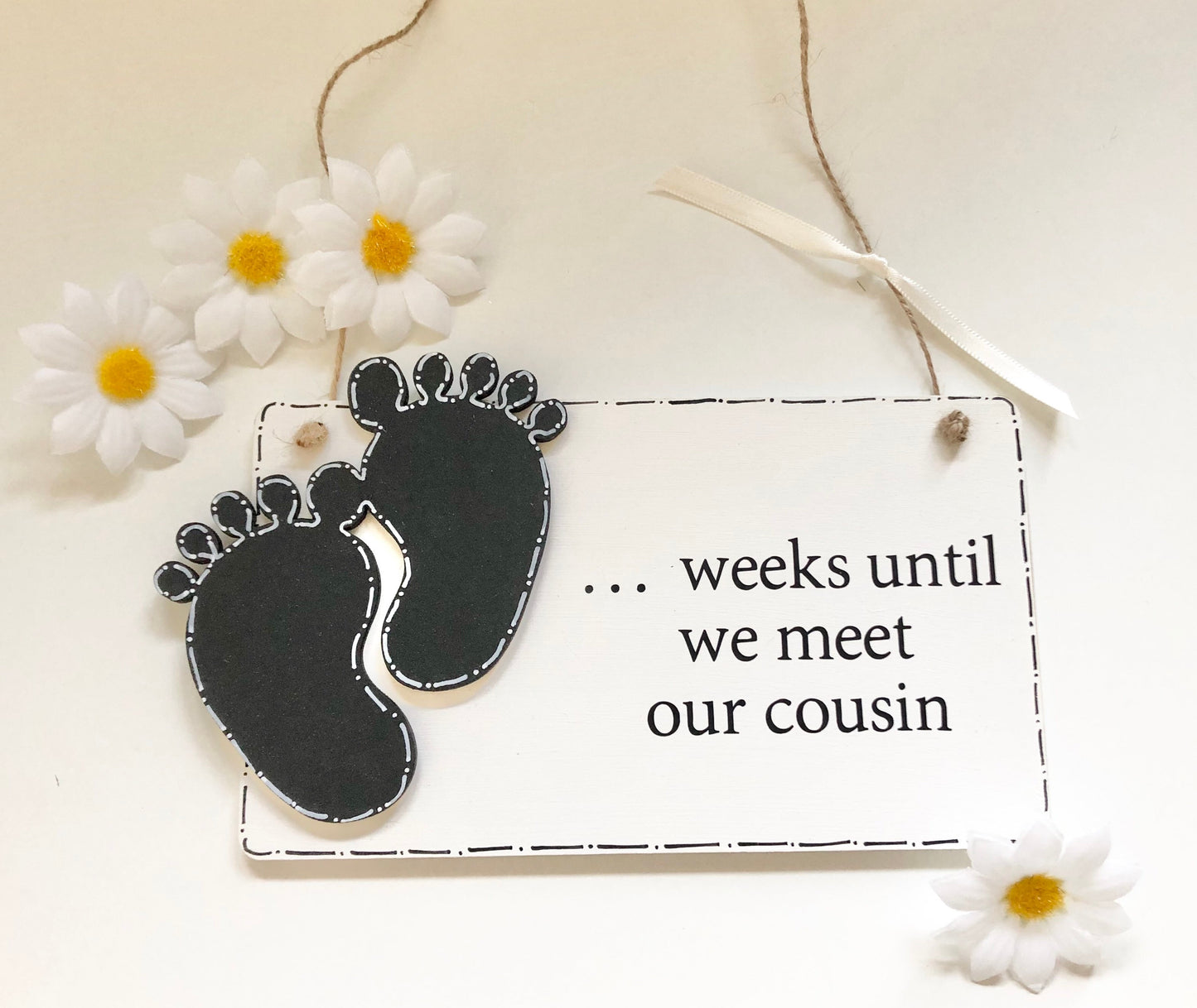 Personalised  Wooden Baby Countdown Plaque