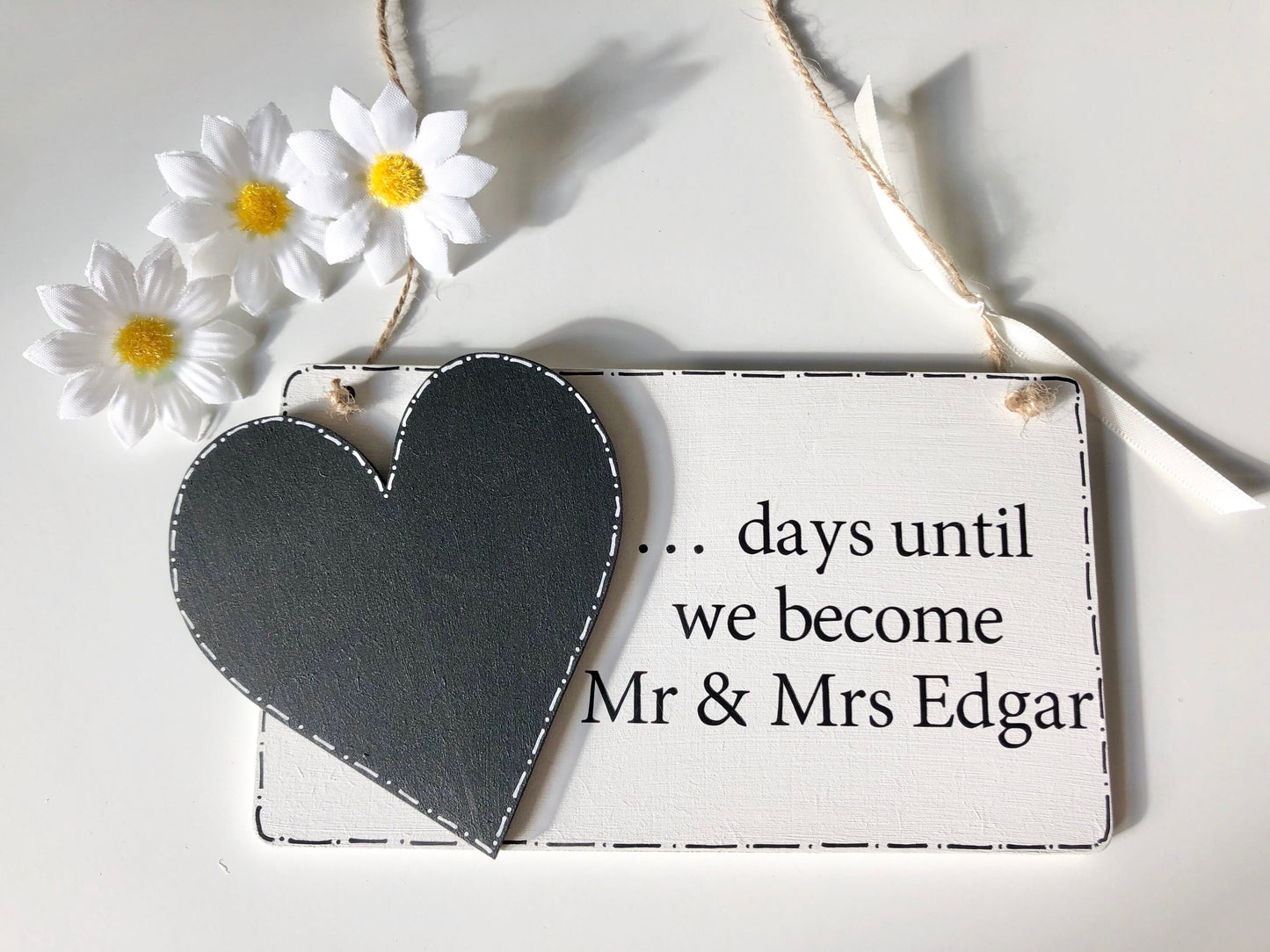 Personalised Wooden Wedding Countdown Plaque