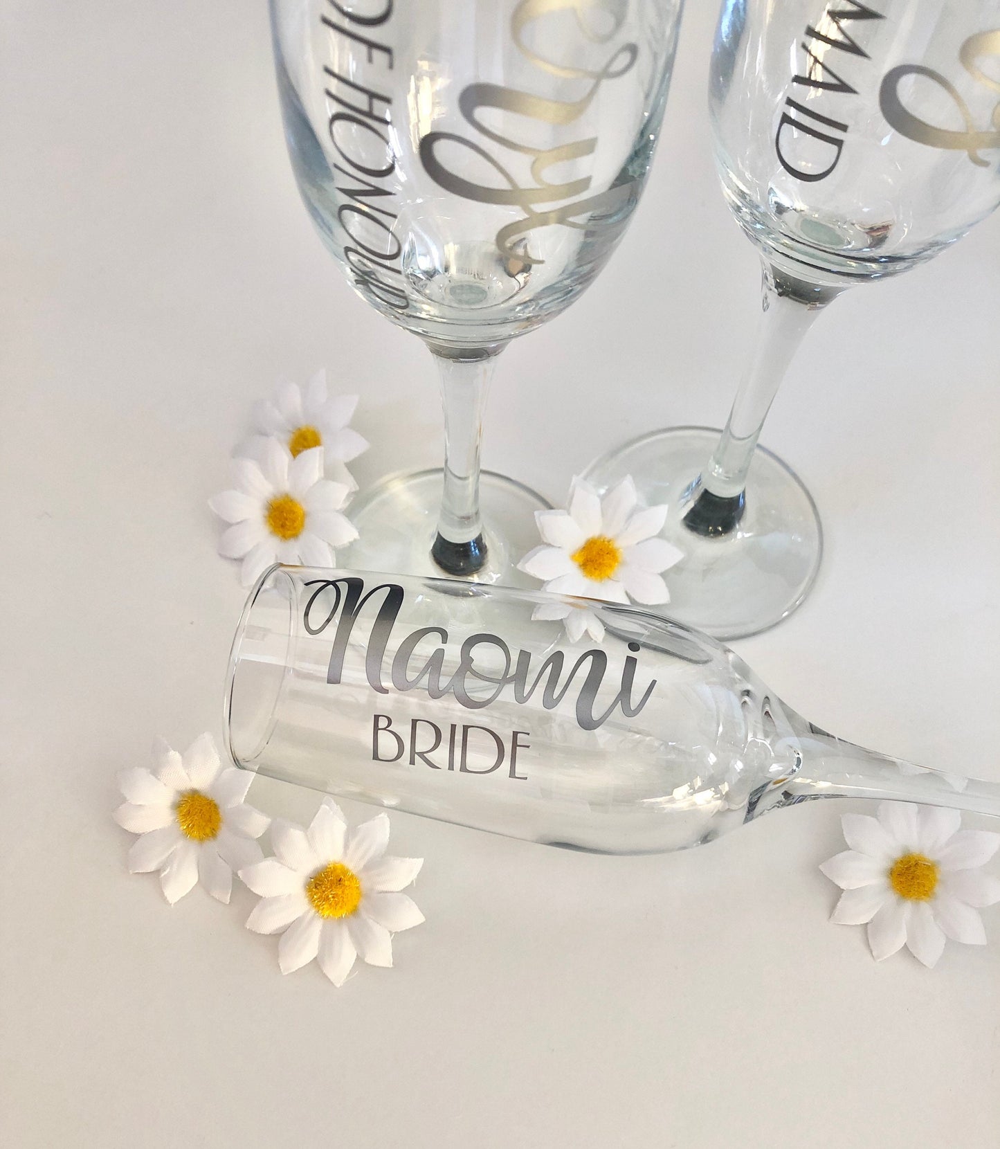 Personalised Wine Glass/ Champagne Flute Vinyl Decal Sticker