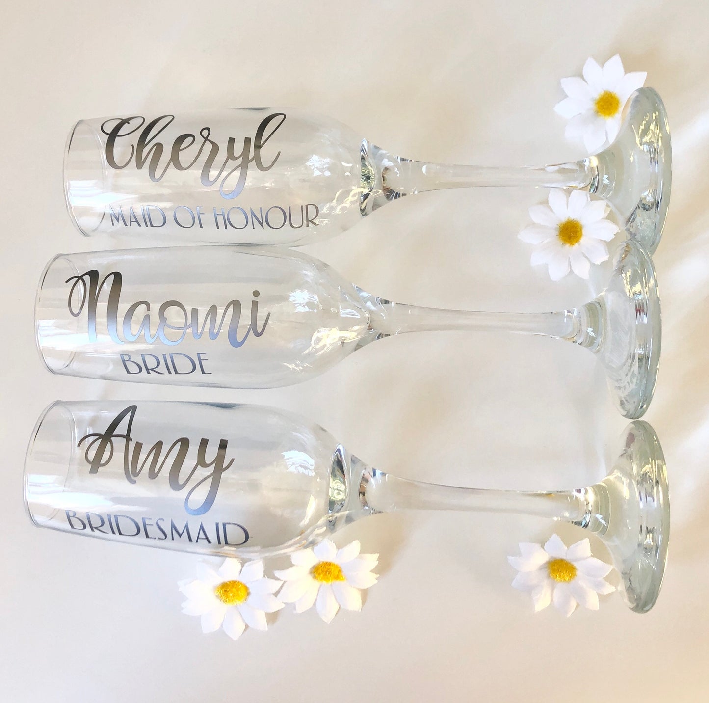 Personalised Wine Glass/ Champagne Flute Vinyl Decal Sticker