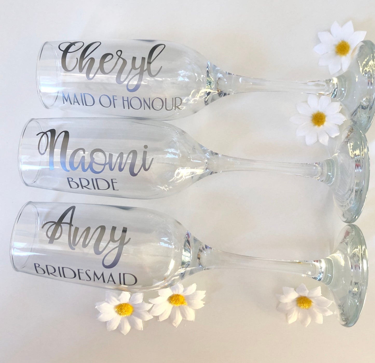 Personalised Wine Glass/ Champagne Flute Vinyl Decal Sticker