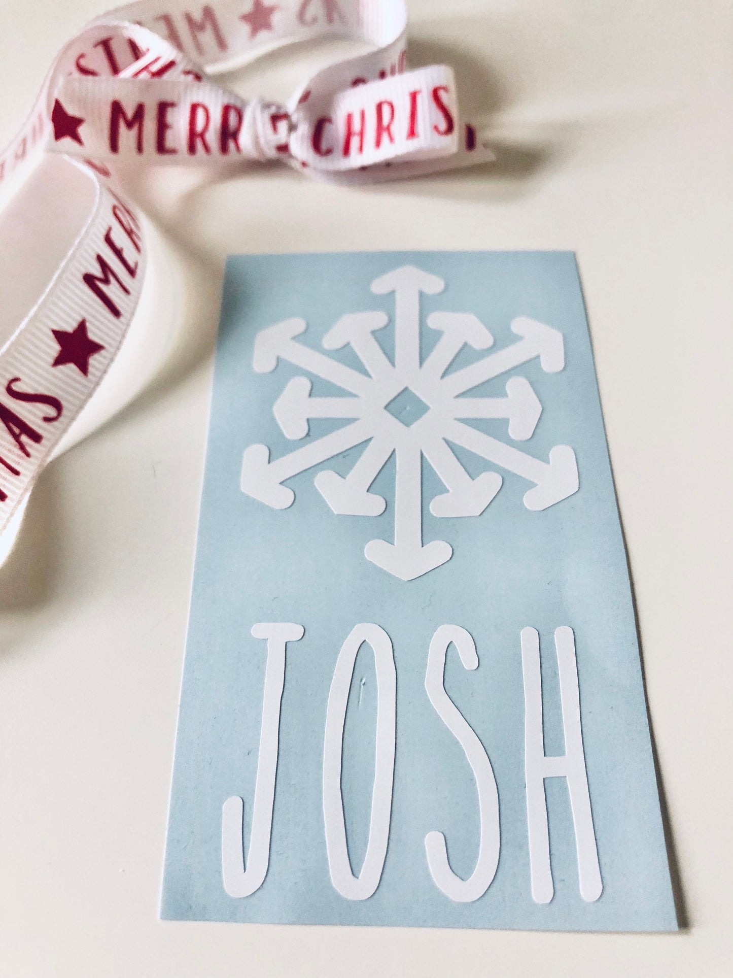 Personalised Snowflake Christmas Vinyl Decal Stickers