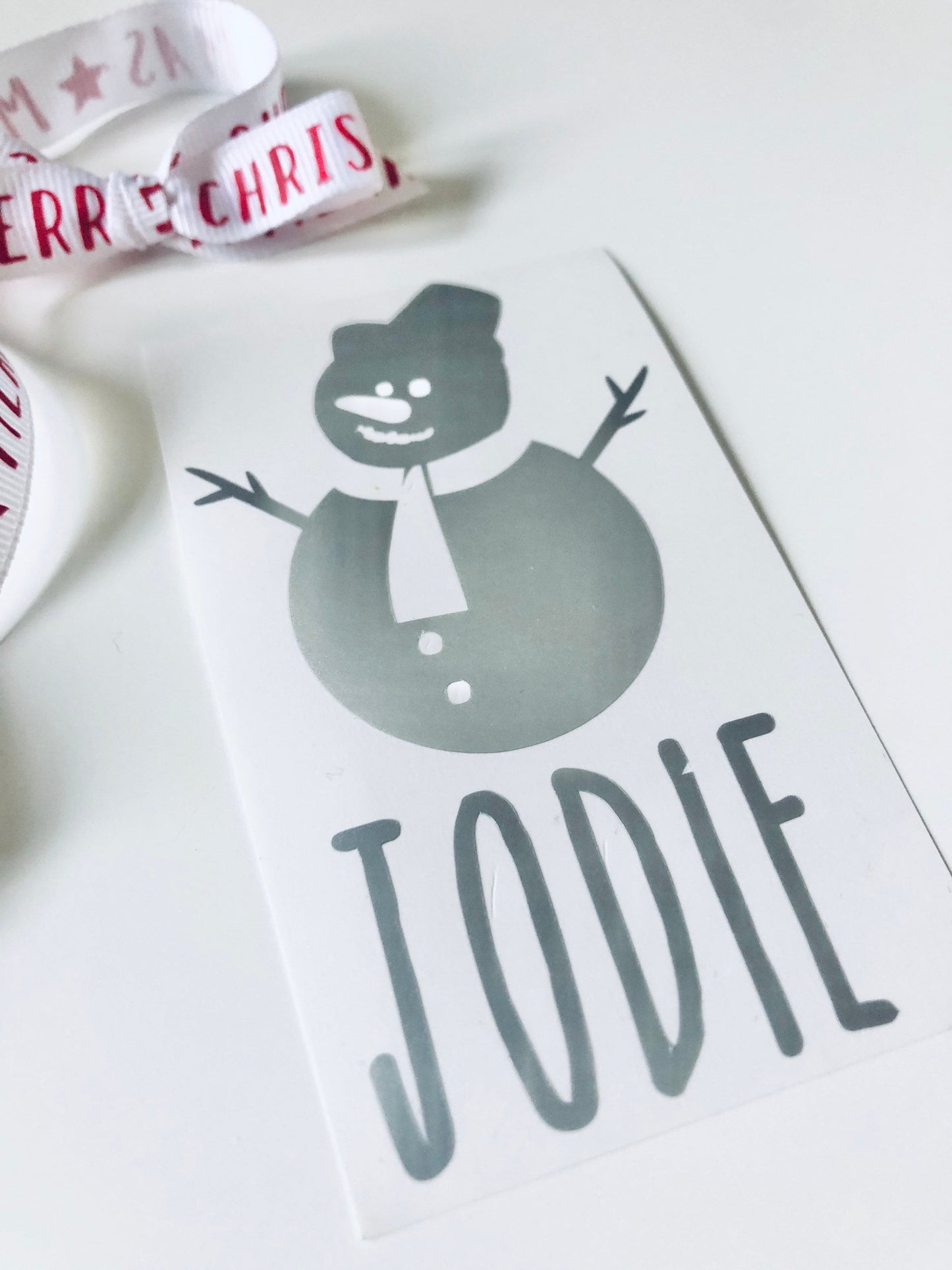 Personalised Snowman Vinyl Decal Sticker