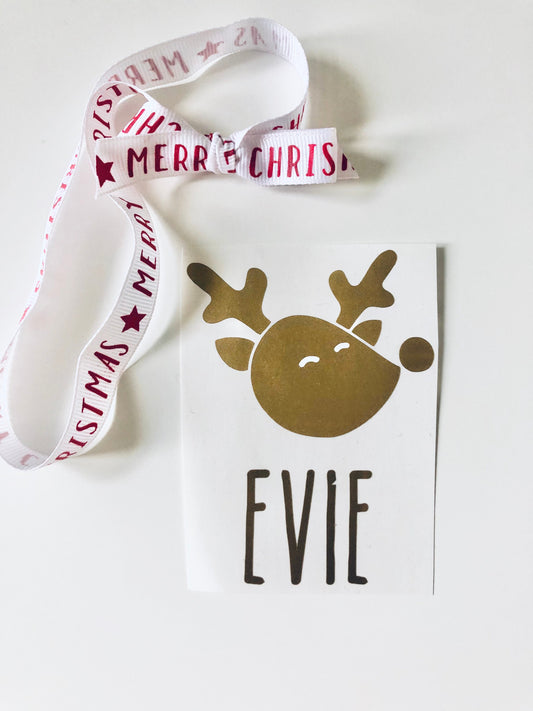 Personalised Christmas Iron ON  Vinyl Decal Sticker