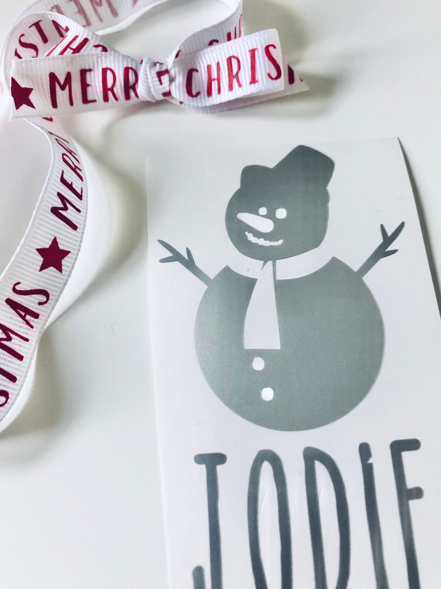 Personalised Snowman Vinyl Decal Sticker