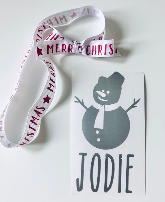 Personalised Snowman Vinyl Decal Sticker