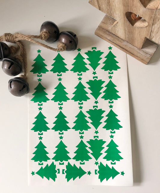 A4 Sheet Of Christmas Tree Vinyl Decal Sticker