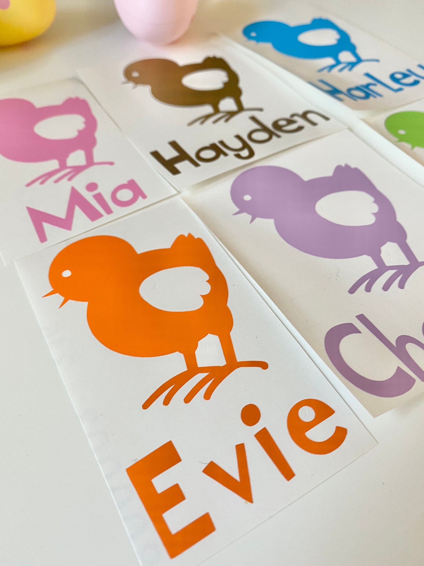 Personalised Easter Chick Vinyl Decal Stickers