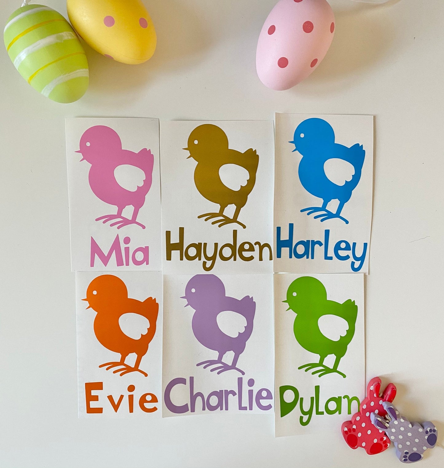 Personalised Easter Chick Vinyl Decal Stickers