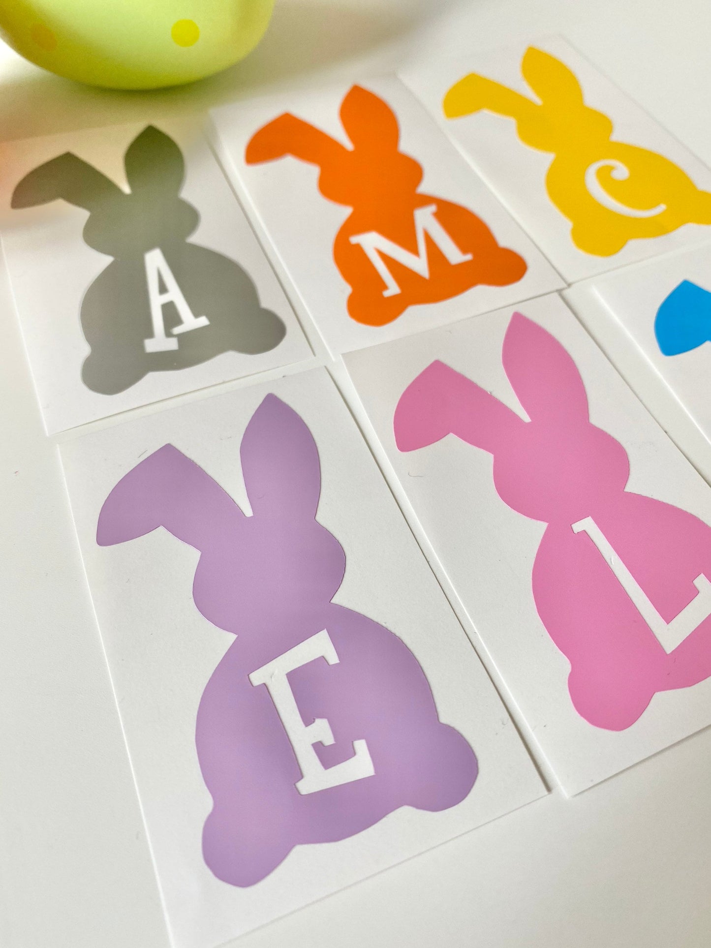 Personalised Initial Easter Bunny Vinyl Decal Sticker