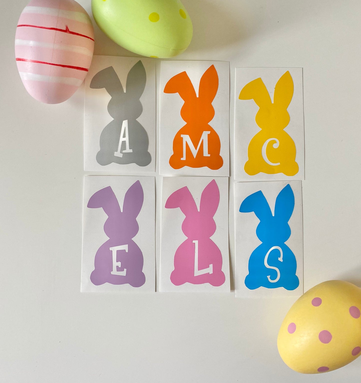 Personalised Initial Easter Bunny Vinyl Decal Sticker