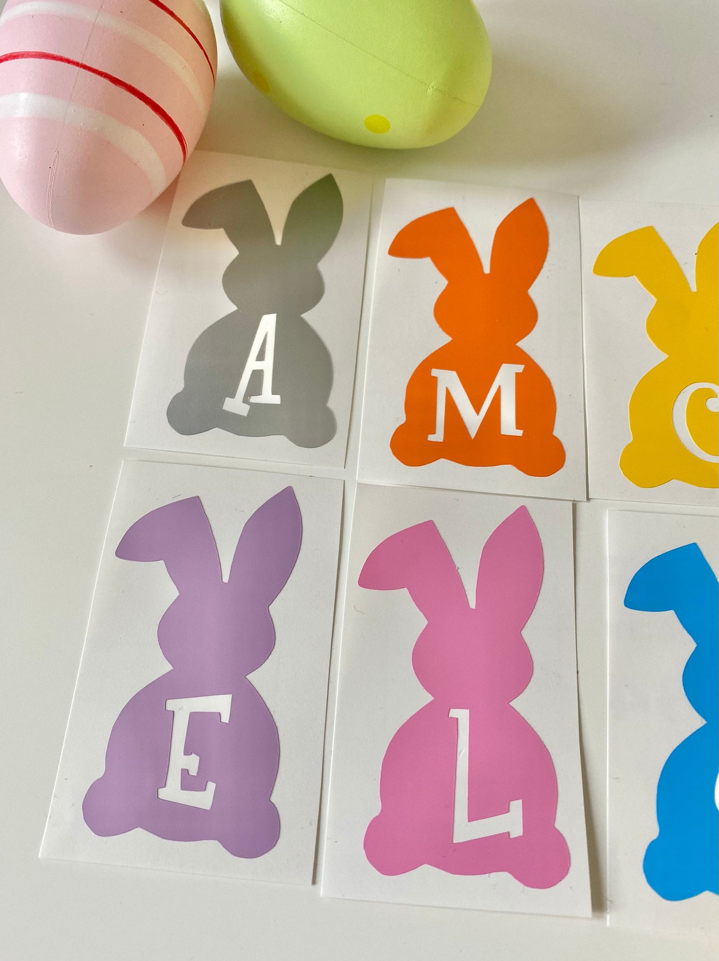 Personalised Initial Easter Bunny Vinyl Decal Sticker