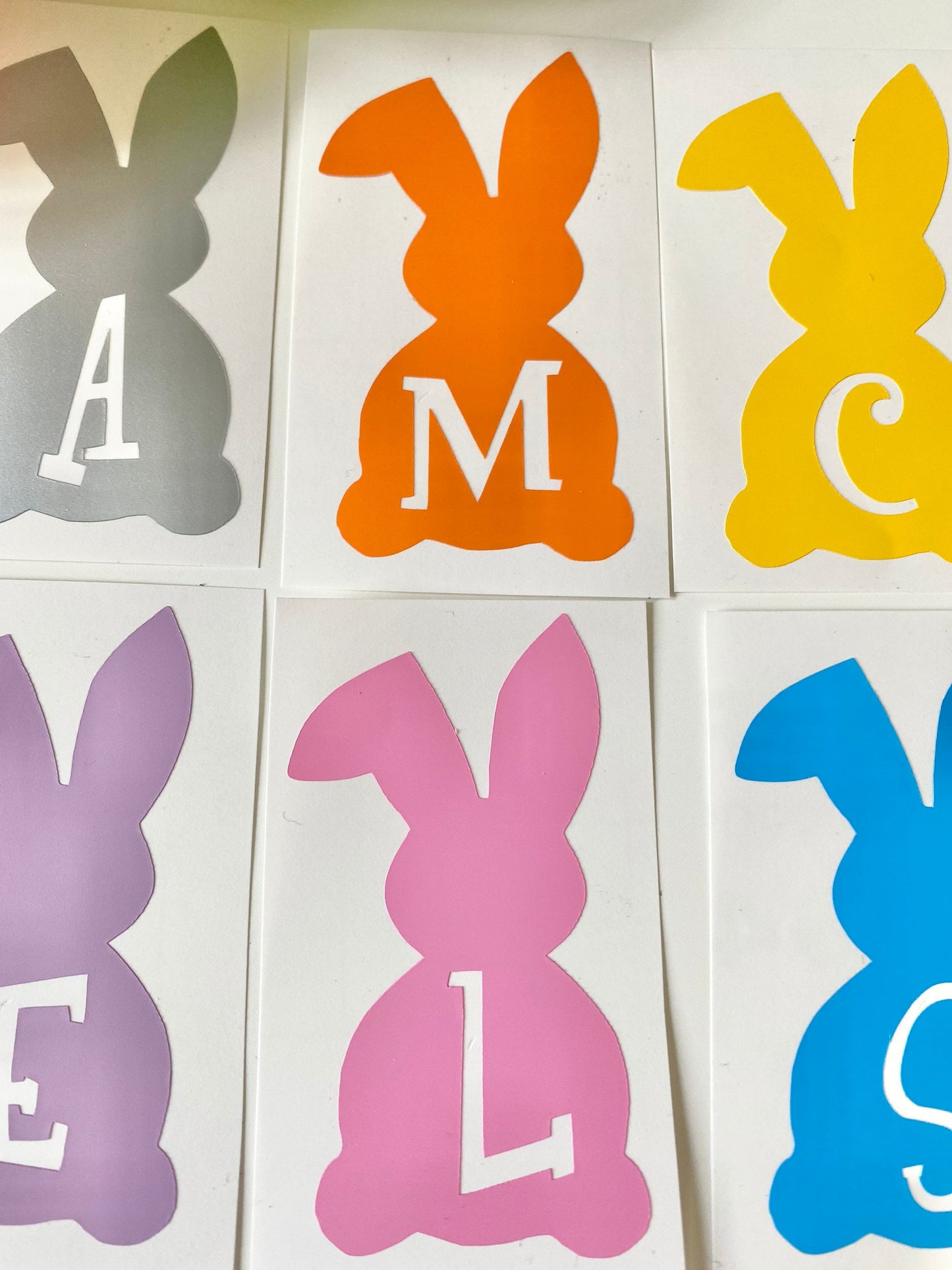 Personalised Initial Easter Bunny Vinyl Decal Sticker