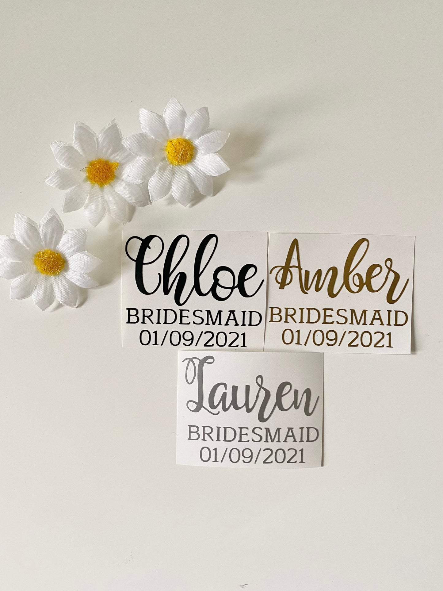 Personalised Wedding Date And Wedding Role Vinyl Decal