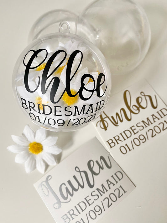 Personalised Wedding Date And Wedding Role Vinyl Decal