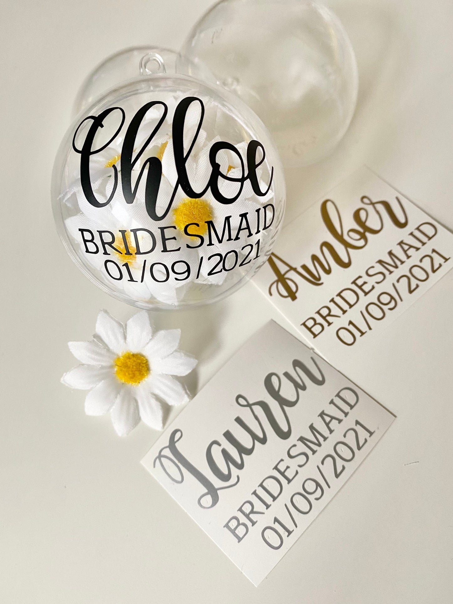 Personalised Wedding Date And Wedding Role Vinyl Decal